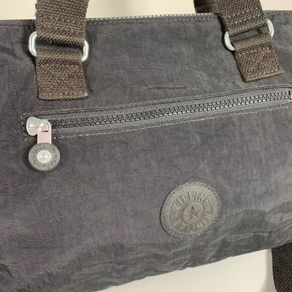 KIPLING Pilar Large Black Tonal Nylon Shoulder Bag Satchel Crossbody Bag - Picture 2 of 10